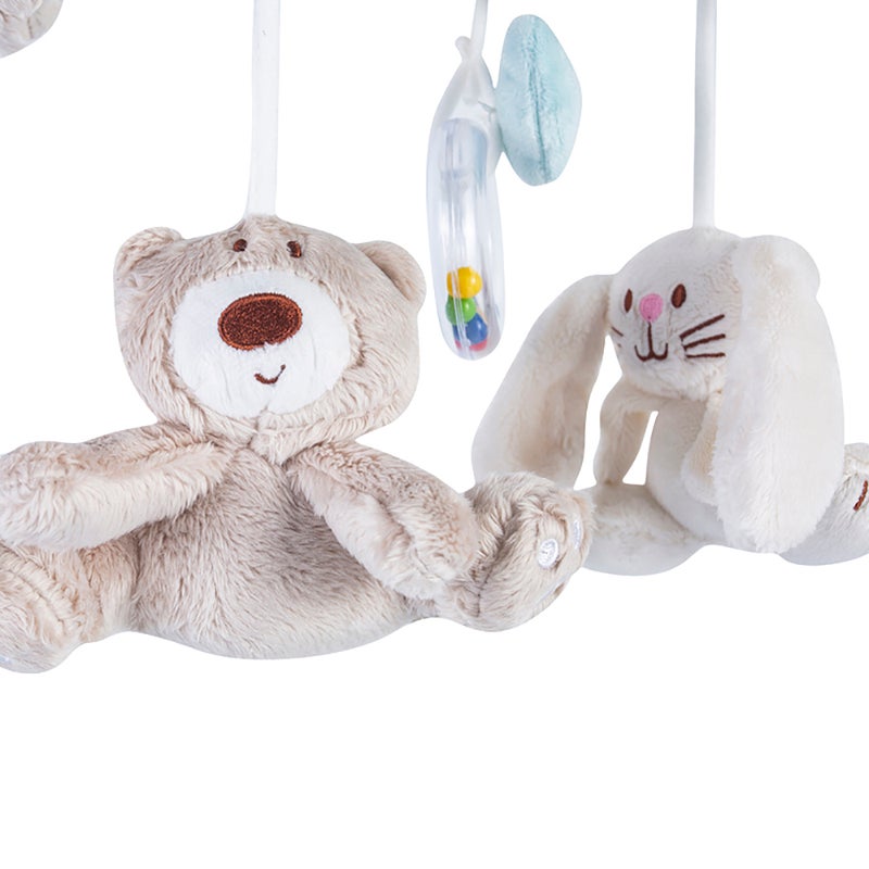 Kidle Cute Rabbit Bear Animal Crib Plush Rattle Bed  Hanging Toy 25x12x8cm - Image 4