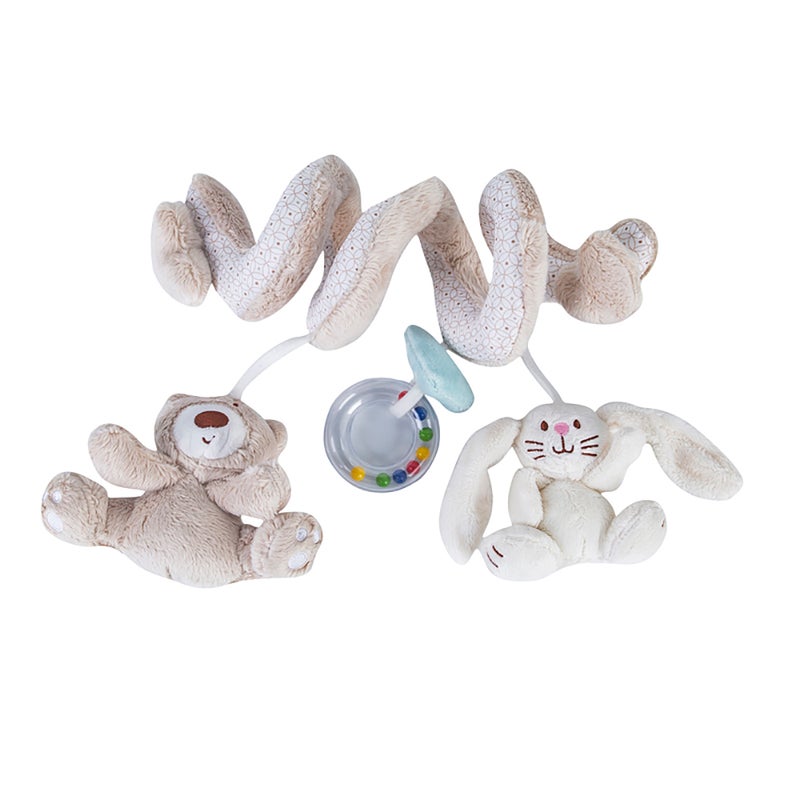 Kidle Cute Rabbit Bear Animal Crib Plush Rattle Bed  Hanging Toy 25x12x8cm - Image 2