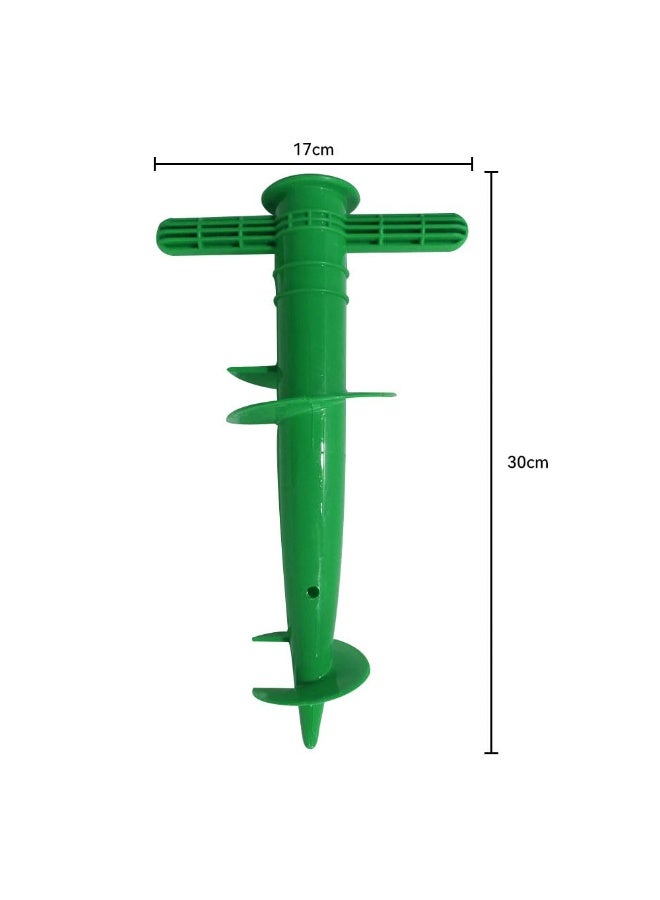 جيه زد اس حامل مرساة وعلم مظلة الشاطئ من JZS - حامل صنارة صيد، حامل علم للحديقة، وتد خارجي - بلاستيك شديد التحمل، مريح، قطعتان، أخضر، الطراز 1 - Image 2