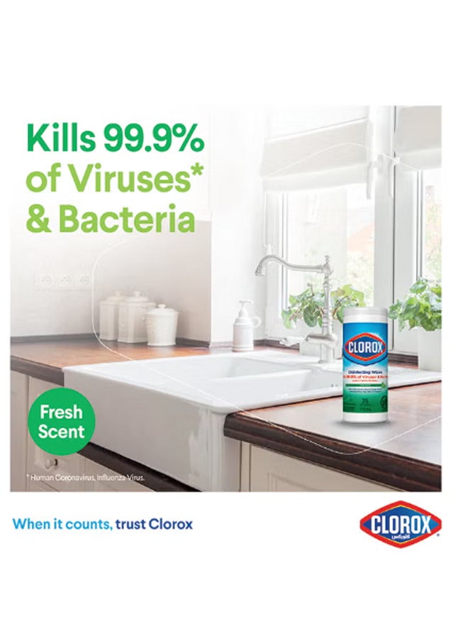 Clorox Disinfecting Wipes Fresh Scent 35 Wet Wipes 219g - Image 2