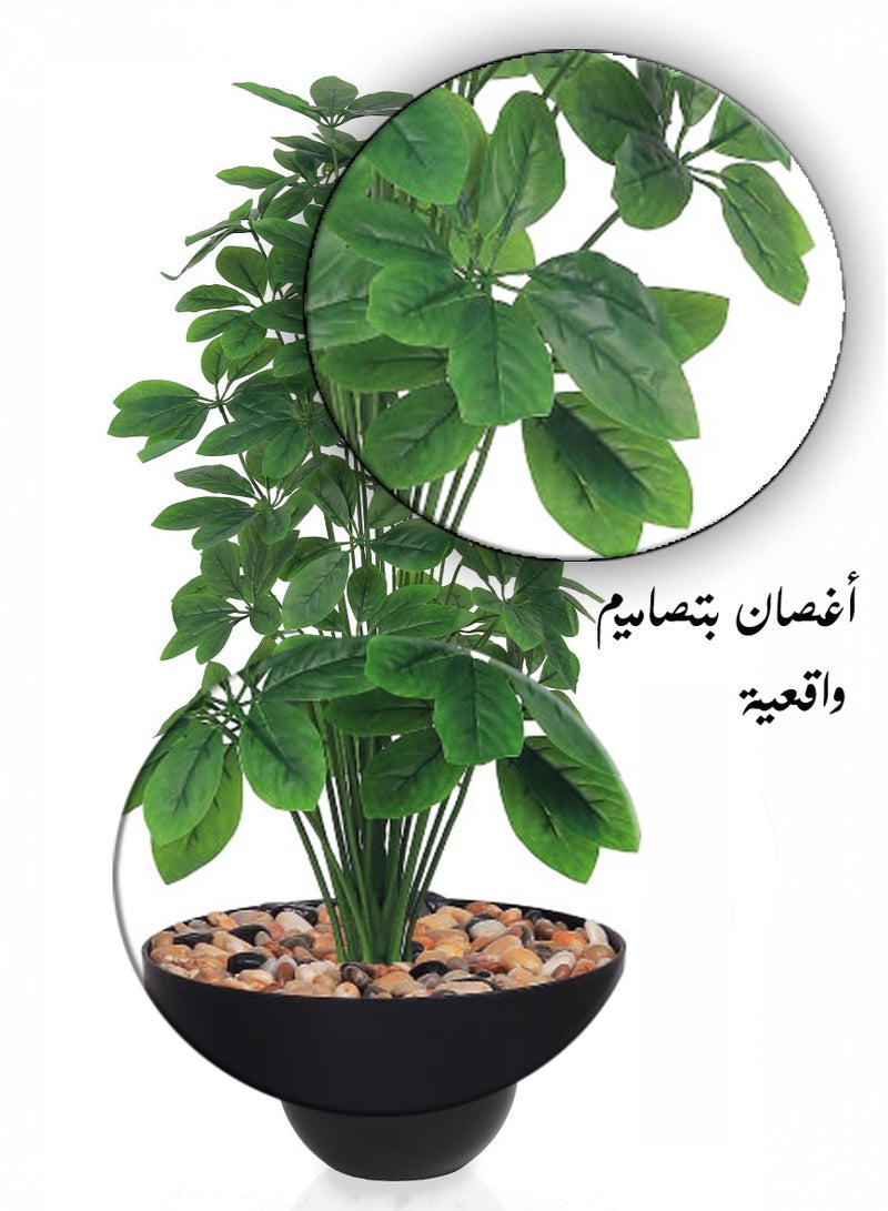 تالا شجرة ورق ياسمين فاخرة مع حوض متين، 36 ورقة، بإرتفاع 135 سم, مثالية للمنازل والمكاتب - Image 2