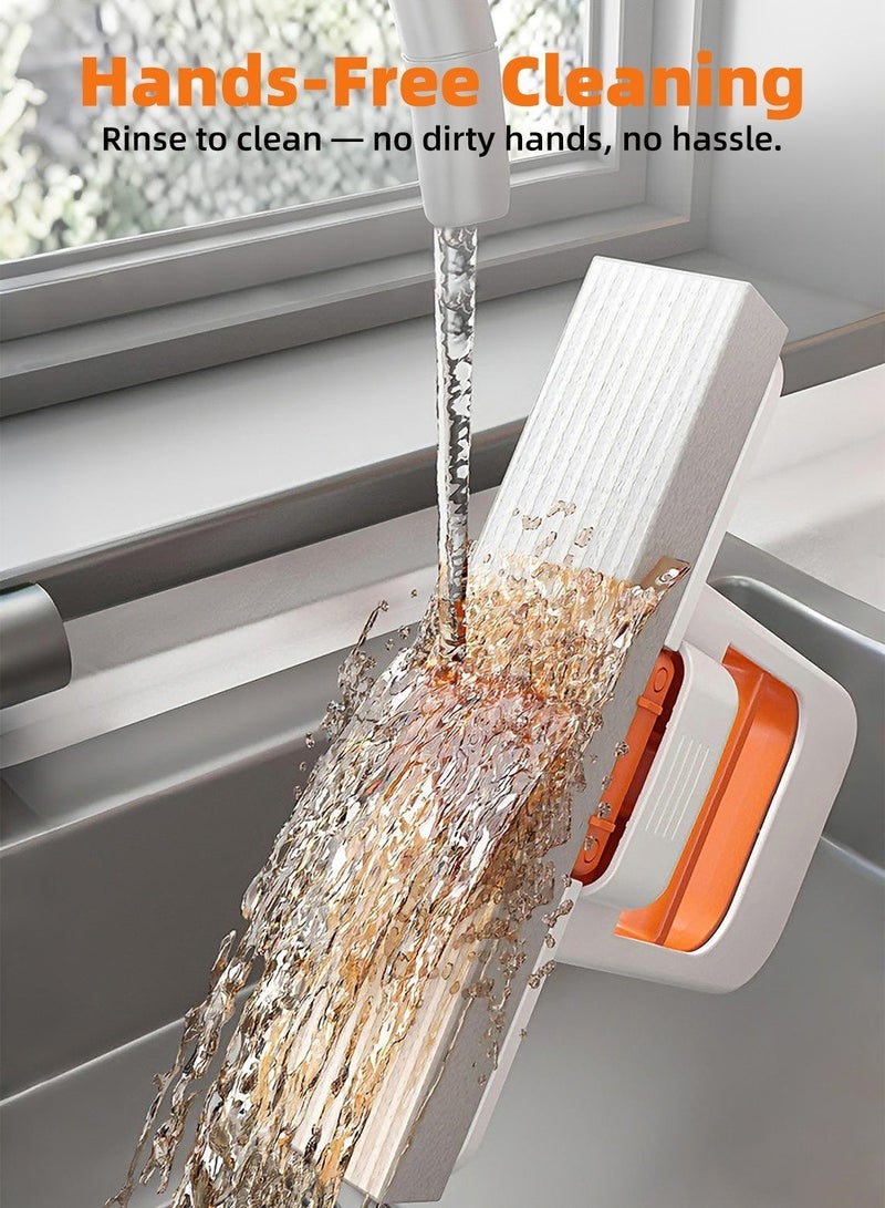 ممسحة صغيرة مع 3 رؤوس ممسحة قابلة للاستبدال، ممسحة تنظيف بضغطة يد واحدة للمطبخ والحمام والطاولة، امتصاص قوي للماء، تصميم قابل للوقوف أو التعليق - Image 3