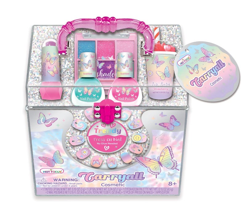 Hot Focus Tye Die Butterfly Carryall Cosmetic Set