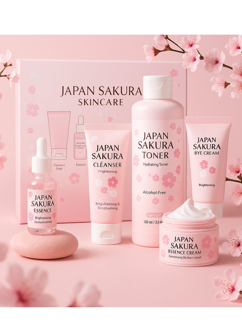 SAKURA - Japan Sakura Complete Skincare Set – Cleanser to Cream Kit for Moisturized, Glowing Skin - Image 1