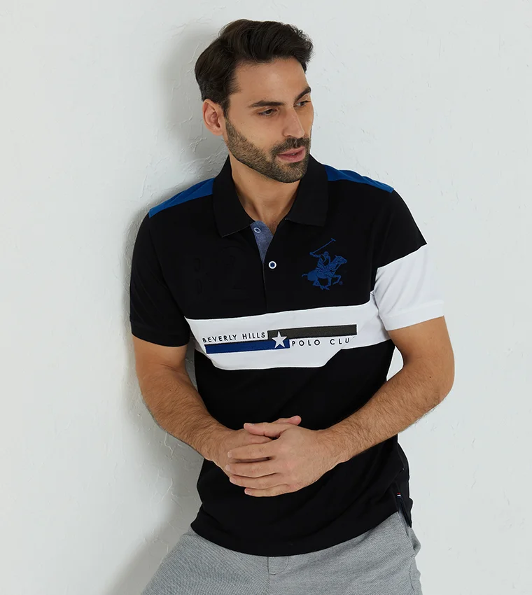 BEVERLY HILLS POLO CLUB Beverly Hills Polo Club Embroidered Collared Short Sleeves Polo T-Shirt