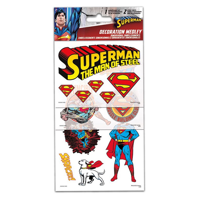 Superman Stickers & Tattoos Party Favor Pack Bundle ~ 75 Temporary Tattoos With Stickers (Superman Party Supplies) - Image 3