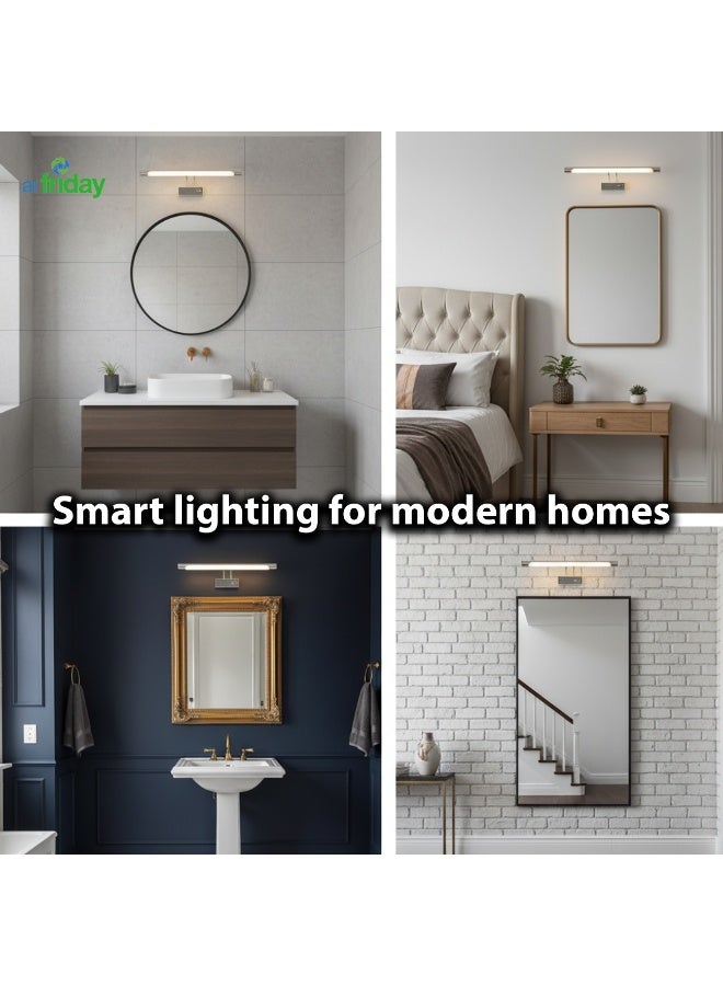 alfriday إضاءة حديثة للصورة والمرآة بتقنية LED من ALFRIDAY، كروم مصقول، 8 واط LED مدمج، 3000 كلفن دافئ - Image 2