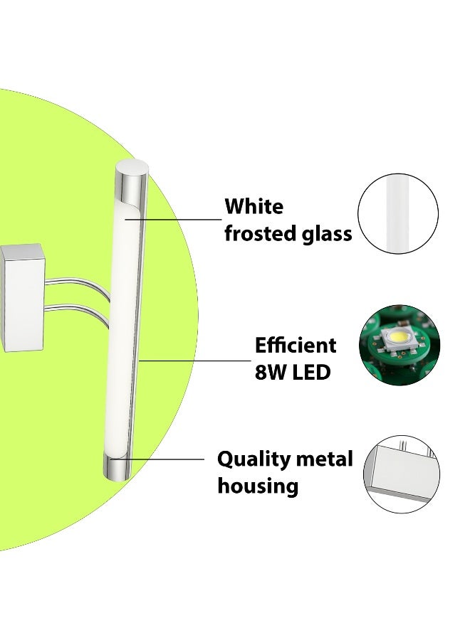 alfriday إضاءة حديثة للصورة والمرآة بتقنية LED من ALFRIDAY، كروم مصقول، 8 واط LED مدمج، 3000 كلفن دافئ - Image 5