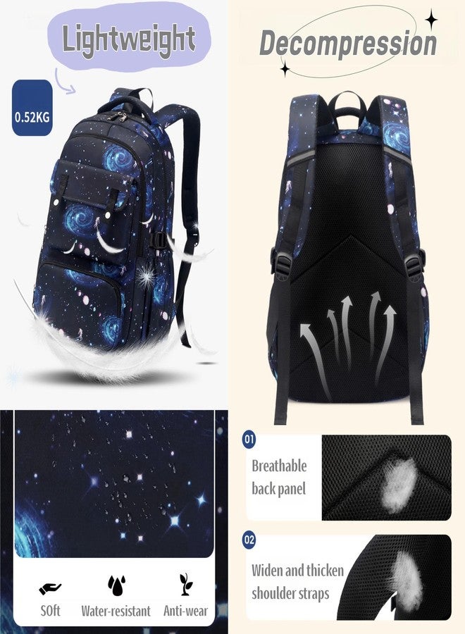 مجموعة حقائب ظهر للأطفال من بانسوسو، 3 قطع، بتصميم جالاكسي، مناسبة للأولاد، حقائب مدرسية ابتدائية واسعة، مع حقيبة غداء معزولة. - Image 5