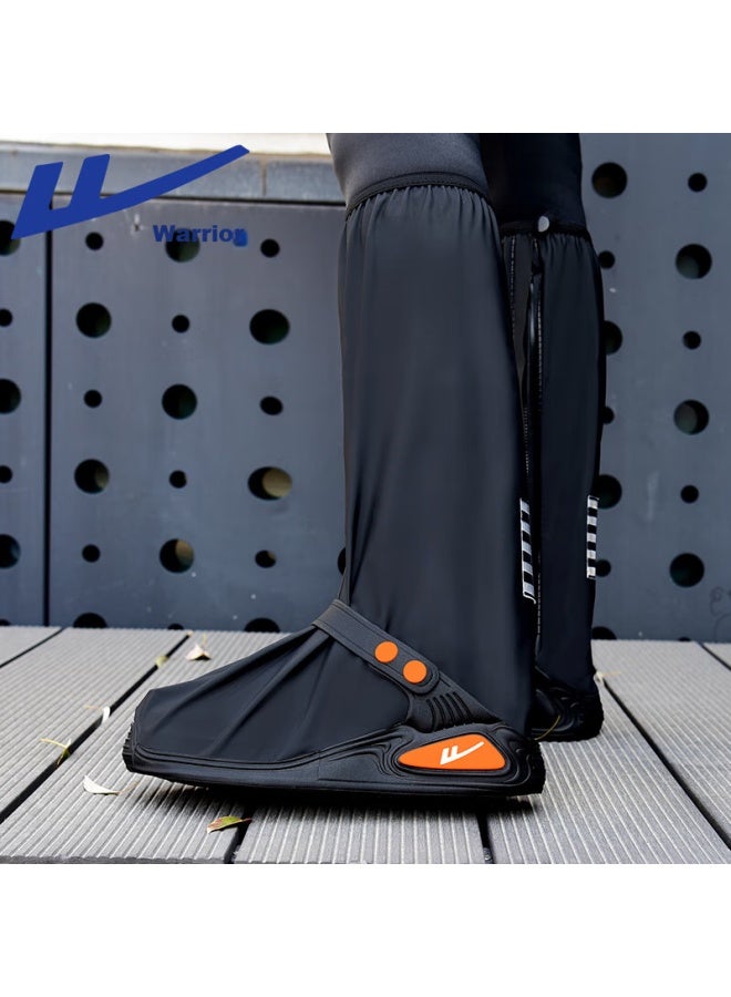Pull Back Warrior Rain Boots For Men And Women, High-top Waterproof Rain Shoes, Thickened Wear-resistant Cycling Hiking Overshoes 239-1 Black Xxl - Image 4