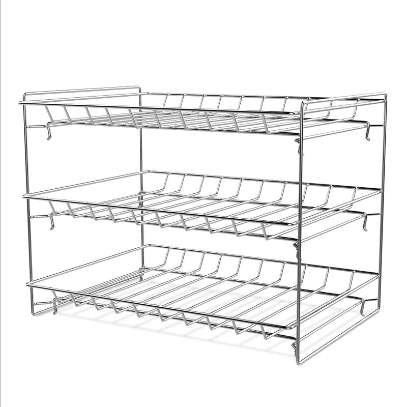 Lavish Classic Cuisine 3 Tier DispenserOrganizer Rack Holds up to 27 Cansfor Kitchen Pantry Countertops and CabinetsStorage Accessories Chrome