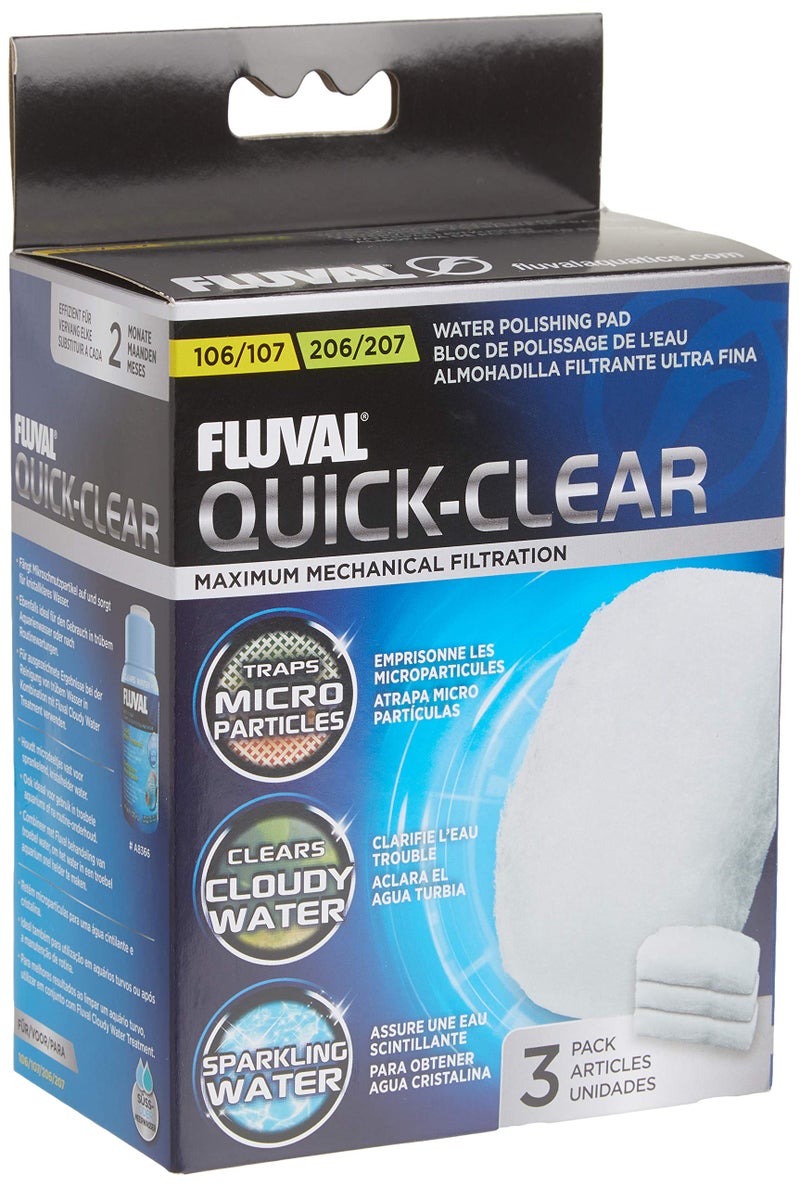 Fluval Quick-Clear Water Polishing Pads, Mechanical Filter Media for Aquariums, 3-Pack, A242 - Image 2