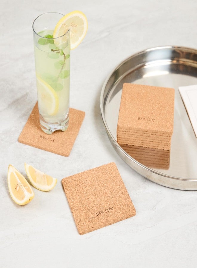 Restaurantware Cork Coasters 20 Pack of 4 x4 Hot and Cold Friendly Square Drink Coasters, Cork Coaster for Drinks, Absorbent Reusable BPA-Free Coaster for Bar and Beer with Natural Finish - Image 3