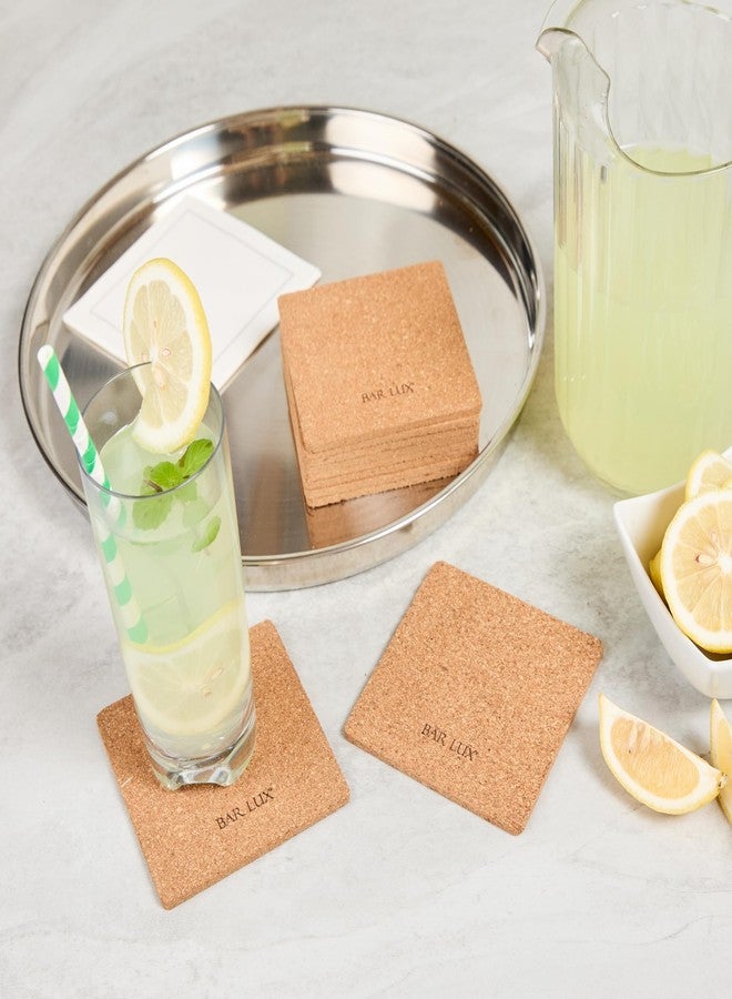 Restaurantware Cork Coasters 20 Pack of 4 x4 Hot and Cold Friendly Square Drink Coasters, Cork Coaster for Drinks, Absorbent Reusable BPA-Free Coaster for Bar and Beer with Natural Finish - Image 4