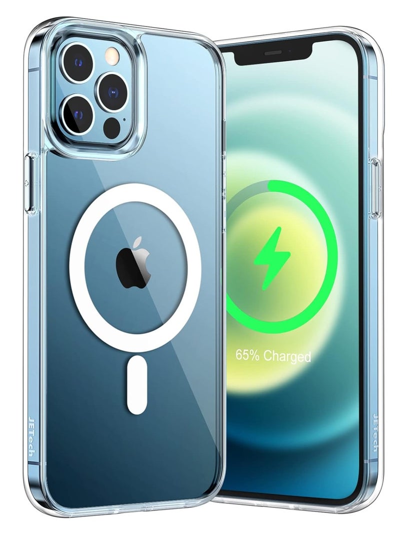 MIGOFAST Magnetic Clear Back Designed for iPhone 12 Pro Max Clear Phone Case Compatible with Magsafe, Slim Protective Cover - Image 1