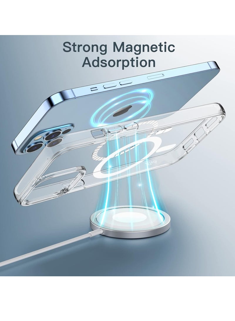 MIGOFAST Magnetic Clear Back Designed for iPhone 12 Pro Max Clear Phone Case Compatible with Magsafe, Slim Protective Cover - Image 3