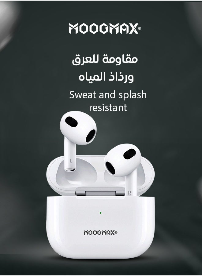 MOOGMAX - Moogmax MX-EP50 TWS wireless Earbuds with powerful sound, clear microphone HD voice, Pop up window (only with Iphone),  and wireless case charging - Image 1