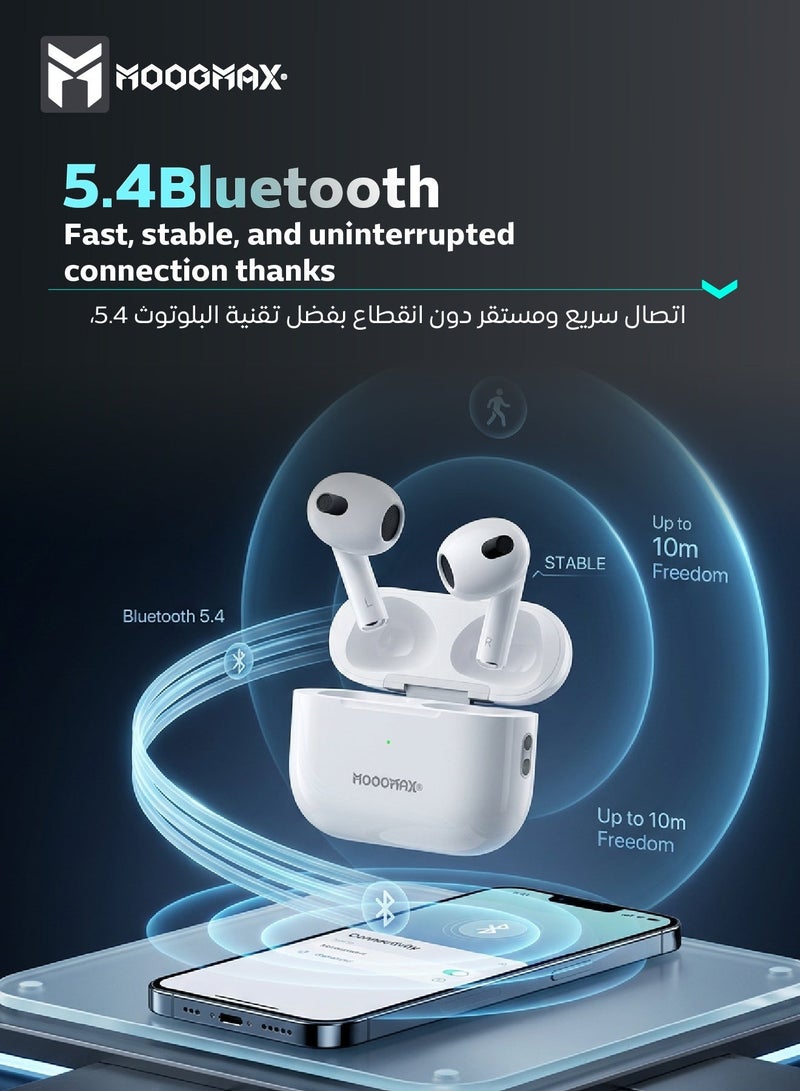 Moogmax MX-EP50 TWS wireless Earbuds with powerful sound, clear microphone HD voice, Pop up window (only with Iphone),  and wireless case charging - Image 5