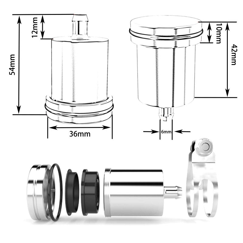 YIMOTO Motorcycle Brake Fluid Reservoir CNC Aluminum Front or Rear Oil Cup for S1000RR S1000R S1000XR R1200RS F650 F650GS F700GS F800GS R1200RT R1200GS for TMAX 500 TMAX 530 (Blue) - Image 3