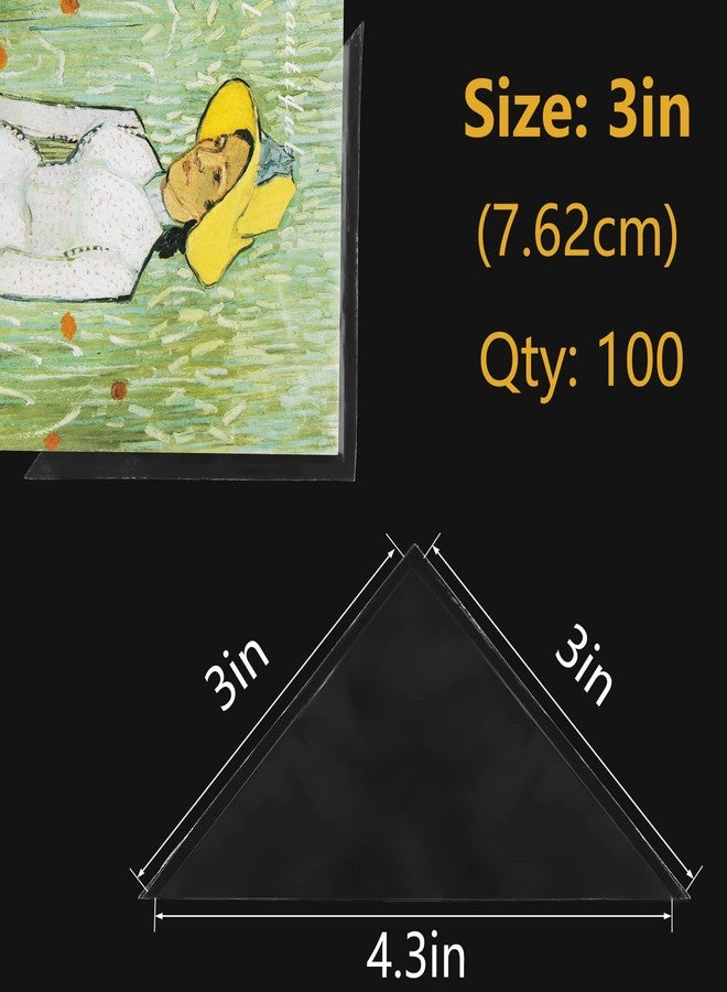 لينيكو زوايا تثبيت من البولي بروبيلين الأرشيفي من لاينكو، لاصقة أكريليكية ذاتية اللصق، خالية من الأحماض، لا تصفر، 3 بوصات، للصور الفنية، عبوة من 100 قطعة، شفافة - Image 5