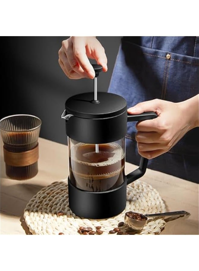 Beauenty French Press Coffee Maker, Tea Kettle 1 Liter Insulated Piston Tea Pot Cafetiere Coffee Cup with Filter Stainless Steel Borosilicate Glass Coffee Maker Press Durable Heat Resistant-1000ML 34OZ - Image 4