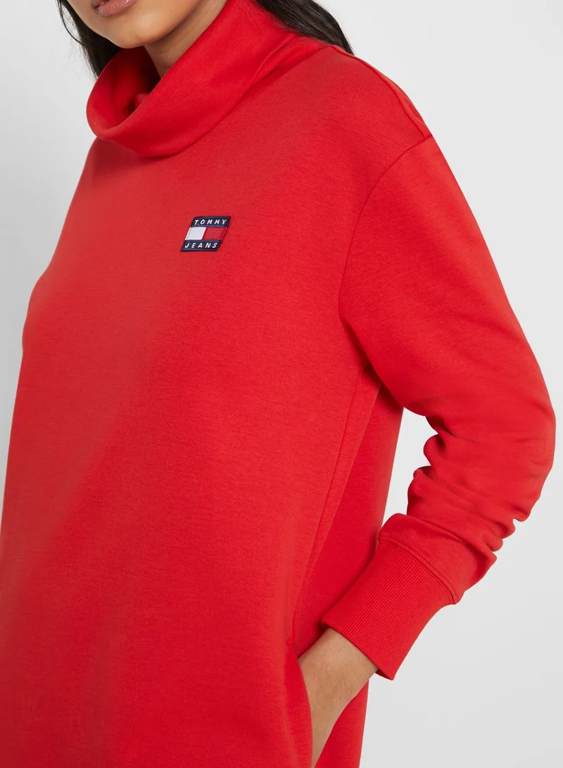 TOMMY JEANS High Neck Logo Dress