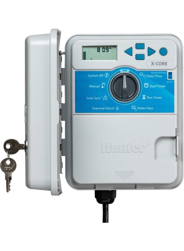 Hunter XC600 X‑Core 6‑Station Outdoor Irrigation Controller – Weatherproof Sprinkler Timer with 3 Programs & 4 Start Times - Image 1