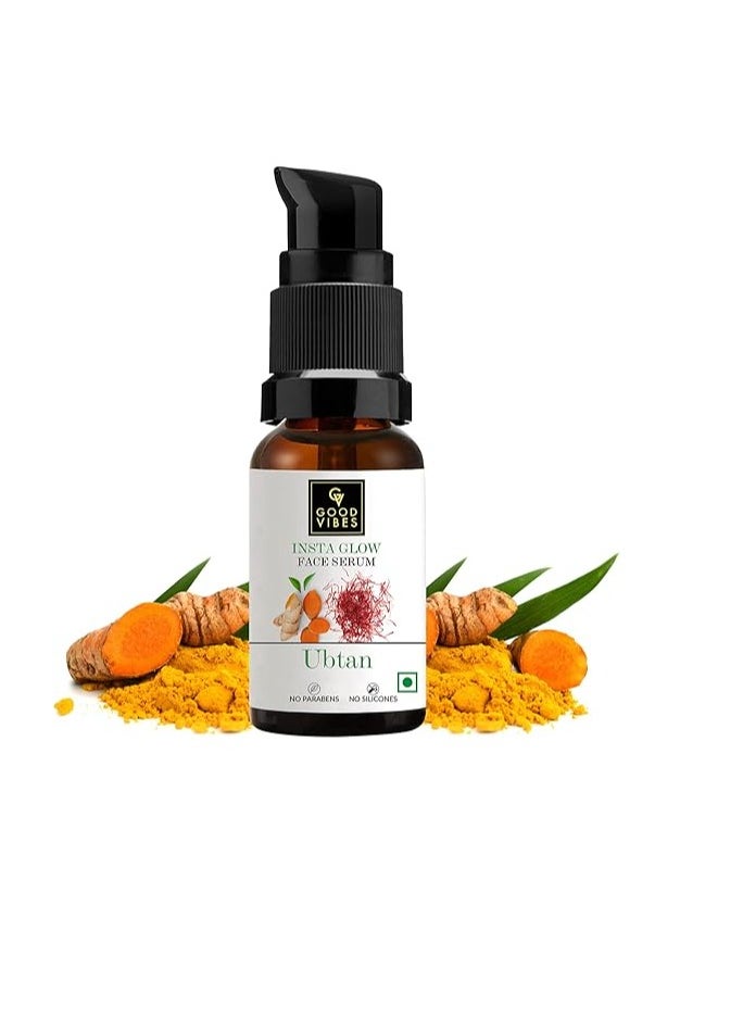Good Vibes Good Vibes Ubtan Insta Glow Face Serum Rejuvenate Skin Moisturize Brightening & Nourishing Skin Serum For All Skin Types Vegan With Turmeric, Saffron, Vitamin B3 - No Parabens, Sulphates & Mineral Oil  - Image 1