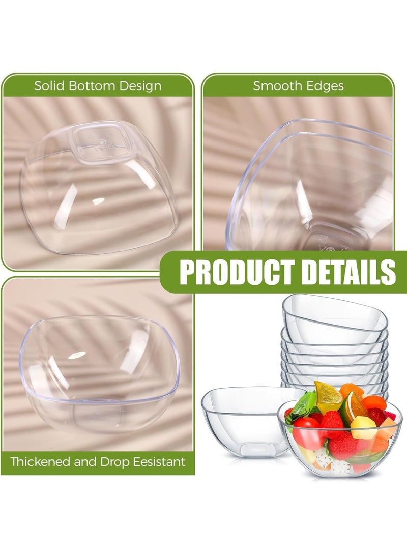 4 قطع من أوعية تقديم الأكريليك، للآيس كريم والسلطة والحلوى ووجبات الإضاءة 10×10 سم - Image 5