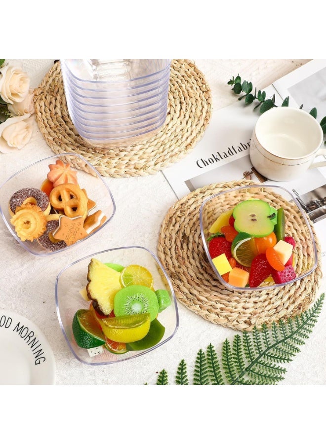 4 قطع من أوعية تقديم الأكريليك، للآيس كريم والسلطة والحلوى ووجبات الإضاءة 10×10 سم - Image 2