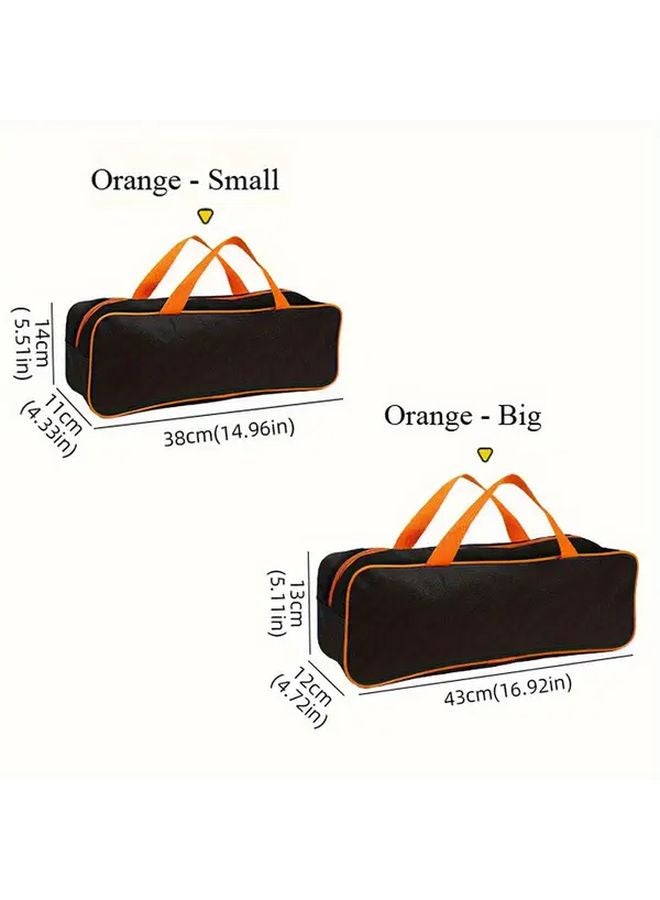 حقيبة منظم أدوات أوكسفورد الثقيلة باللون الأسود والبرتقالي - مقاس كبير لميكانيكيي المحترفين - Image 4