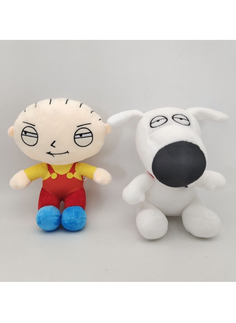null - 2 Pcs Familiy Guy Stewie Griffin and Brian Griffin Plush Toy 18CM - Image 1