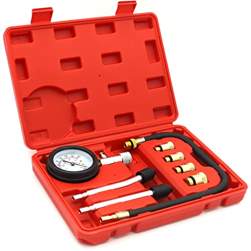 STHIRA® 8PCS Diesel Engine Compression Gauge Tester with Portable Box, Professional Cylinder Pressure Test Tool Kit for Car & Truck, Automotive Test Kit - Image 1