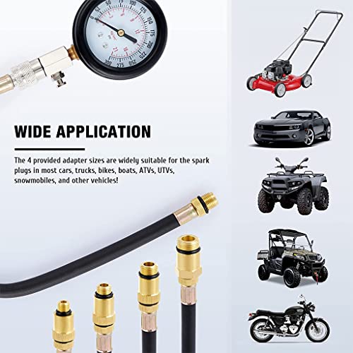 STHIRA® 8PCS Diesel Engine Compression Gauge Tester with Portable Box, Professional Cylinder Pressure Test Tool Kit for Car & Truck, Automotive Test Kit - Image 4