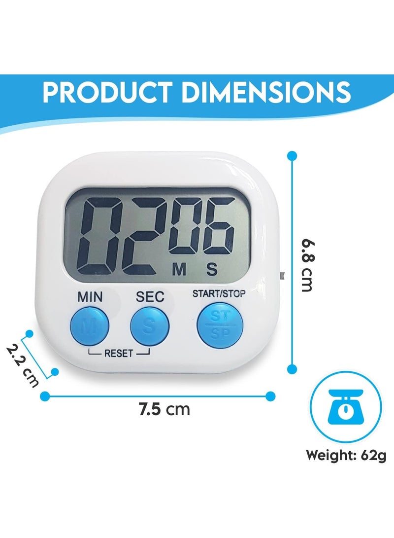 Magnetic Kitchen Timer Clock – Digital Countdown & Stopwatch Timer – Bright LCD Display – Loud Beep – Multipurpose Timer - Image 2
