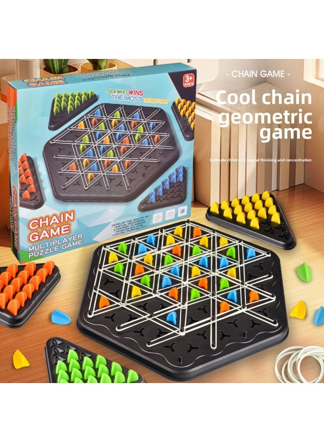 Chain Chess Table Games Parent-child Interactive Games Exercise Children's Logical Thinking Educational Toys Triangle Chess-Color:Magnetic Chess Green ] - Image 4