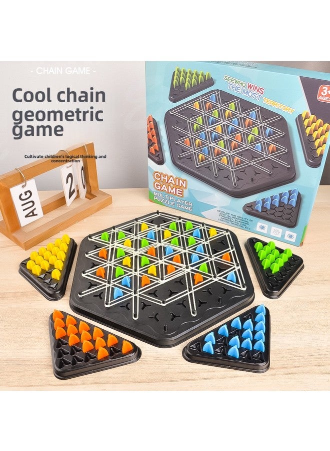 Chain Chess Table Games Parent-child Interactive Games Exercise Children's Logical Thinking Educational Toys Triangle Chess-Color:Magnetic Chess Green ] - Image 2