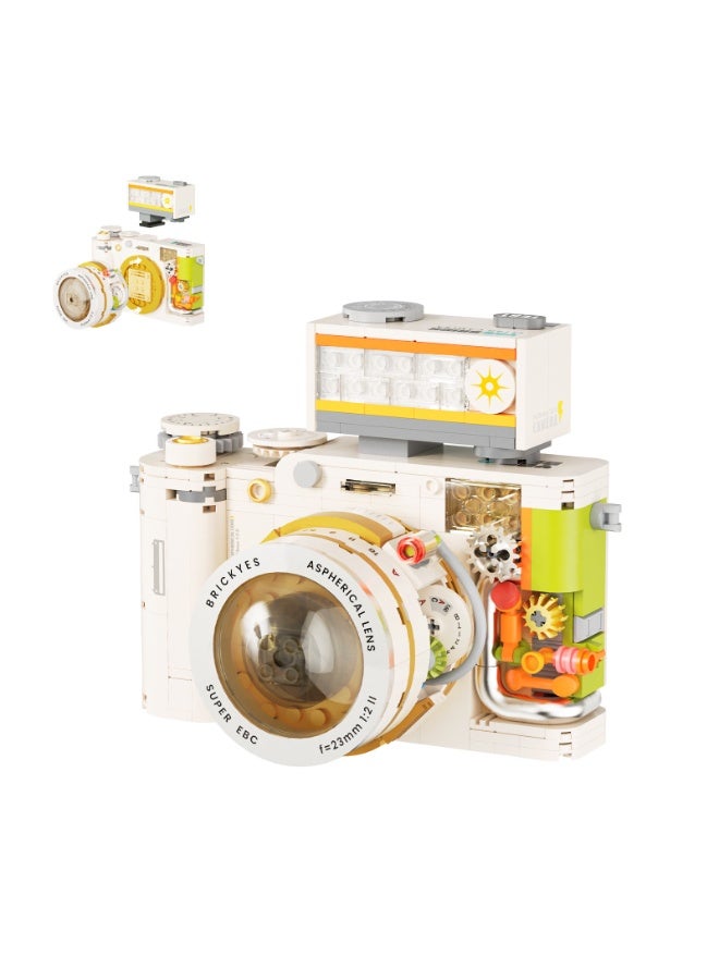 general Building block mechanical double-headed ancient camera assembly handmade hand-made children's toy model decoration gift - Image 1