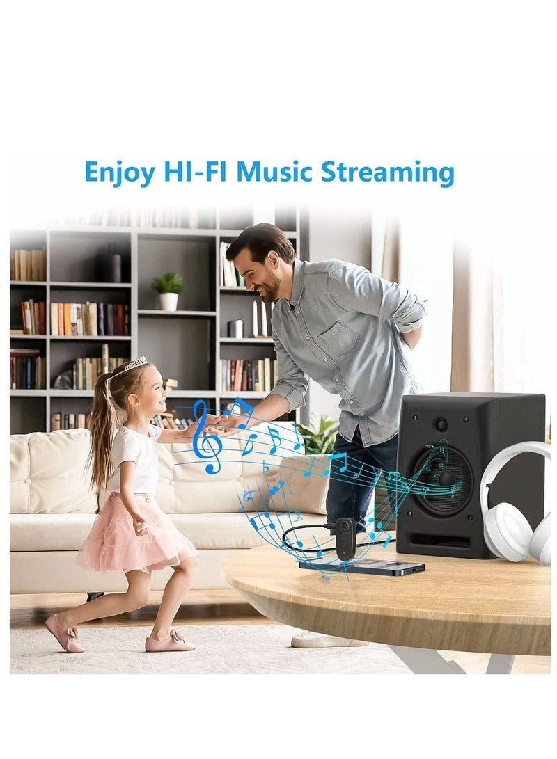 Captaintech Receiver Aux Adapter for Car & Home Stereo Wired Headphones, Noise Cancelling Music for Clear Sound, 16H Battery Life (Black) - Image 3