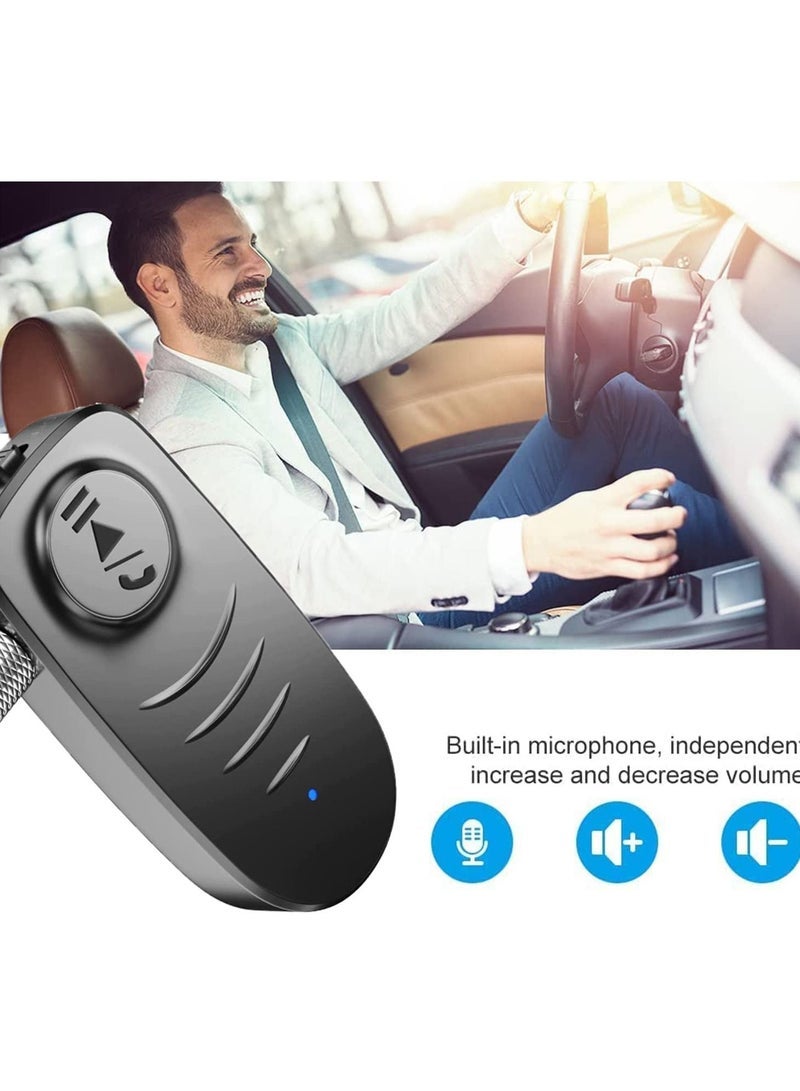 Captaintech Receiver Aux Adapter for Car & Home Stereo Wired Headphones, Noise Cancelling Music for Clear Sound, 16H Battery Life (Black) - Image 2