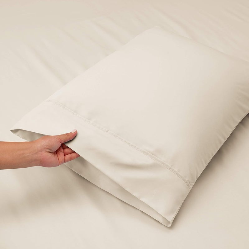 Nestl Extra Deep Pocket Fitted Sheet - Deep King Fitted Sheet Set – Super Deep Pocket Sheet - Ultra Deep Fitted Sheet - for Extra Deep Pocket Mattress - King Size Sheets - 78 x 80 inches - Off White - Image 5