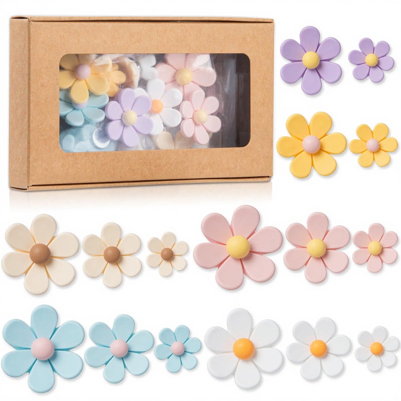 Homesthetix Homestheix - 3D Flower Magnets for Fridge 16 Pcs - Fridge Magnets Cute - Strong Refrigerator Magnet - Adorable Decorations for Office - Colorful Kitchen Decor - Cute Desk Accessories for Whiteboard - Image 1