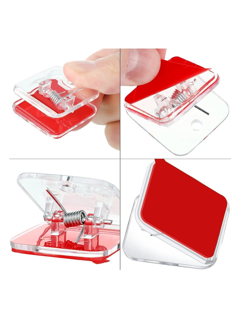 إسكدنيا Self-adhesive Clips Wall Shower Curtain Clips Photo Clips Spring Clips for Teacher Poster Home Office(Clear, 12 Pieces) - Image 3