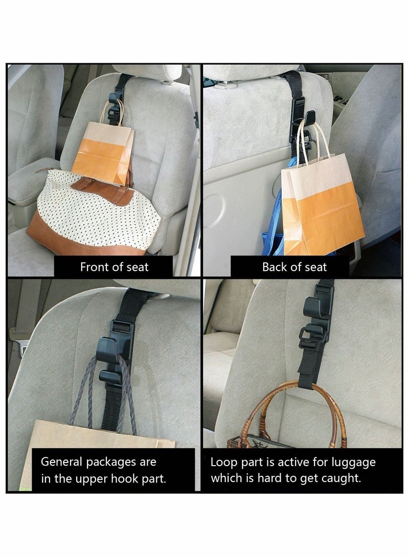 Excefore Car Seat Headrest Hooks, 4 PCS Universal Vehicle Car Seat Back Headrest Bottle Holder, Strong Durable Backseat Headrest Hanger Storage For Handbags, Purses, Coats and Grocery Bags  - Image 2