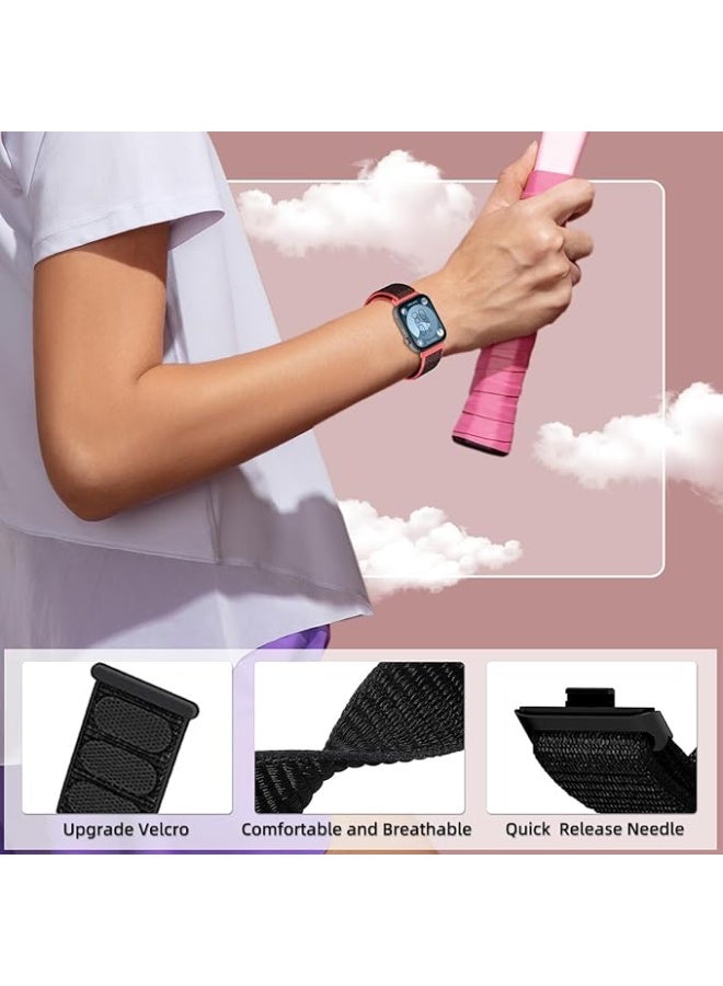 Sports band compatible with Huawei Fit 3  4 and 4 Pro watches red and black nylon strap  red - Image 2