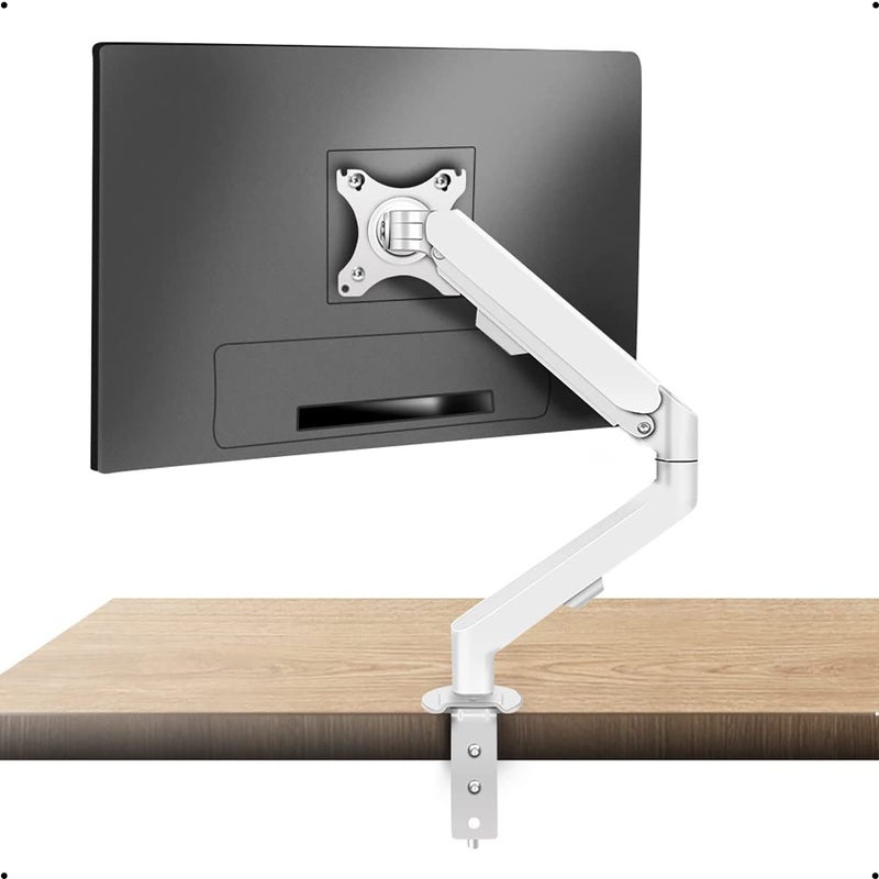 HILLPORT Single Desk Monitor Arm for 17-30 Inch LED LCD Displays, 360° Rotating Gas Spring Arm, 2 Optional Mounting Methods, VESA Support 75-100 mm and Weight 4.4-19.8 lbs M5W - Image 1