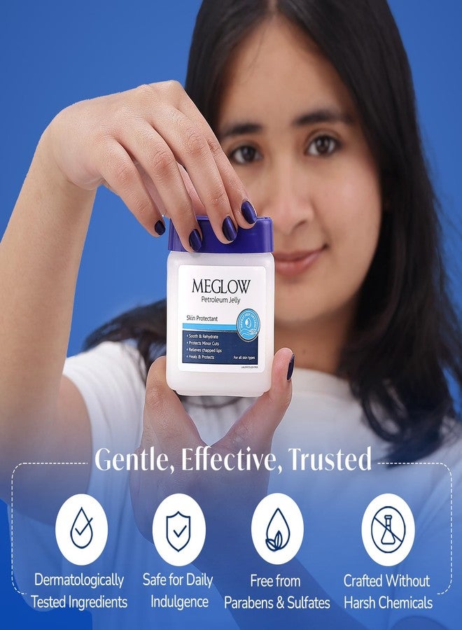Meglow Moisturizing Petroleum Jelly | Deep Hydration & Skin Protection | Vitamin E Helps Lock in Moisture | Heal Dry Skin & Prevent Cracks for Soft, Smooth Skin (100g) - Image 5