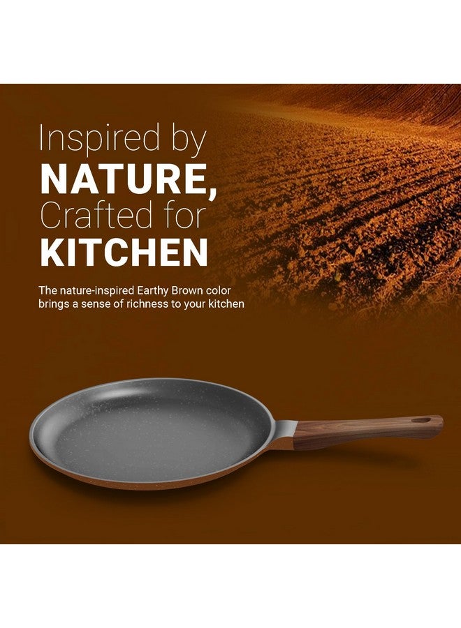 Preethi Artistic Collection Die Cast Non Stick Tawa, 27 cm, 5 Star Non Stick Effect, Cook & Serve, Earthy Brown - Image 3