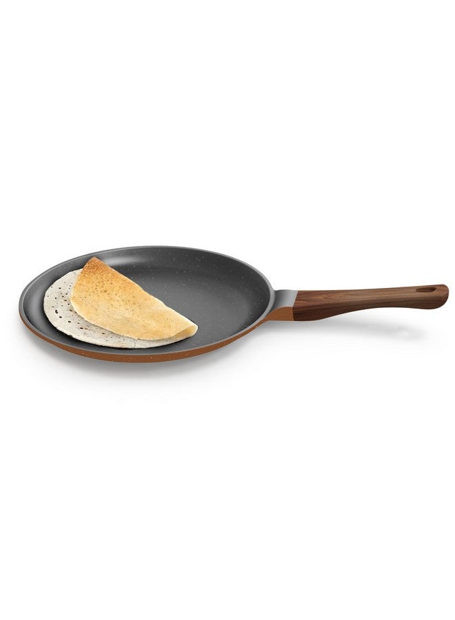 Preethi Artistic Collection Die Cast Non Stick Tawa, 27 cm, 5 Star Non Stick Effect, Cook & Serve, Earthy Brown - Image 1