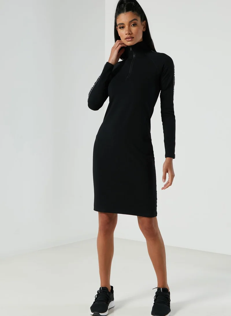 DKNY Mock Neck Zip Detail Dress